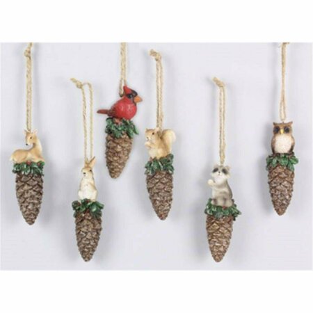 YOUNGS Pinecone Ornament, 6 Assorted Color 94440